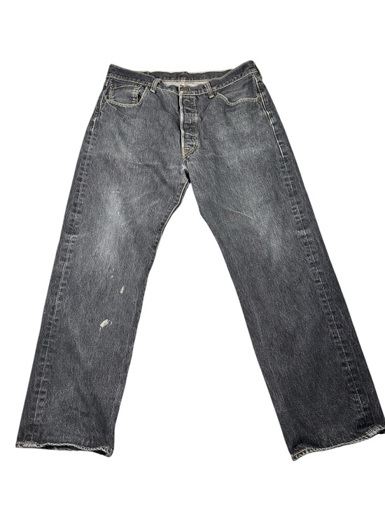 Levi's Other - Levis 501 Distressed Men’s Jeans 36x32 Black Button Fly Straight Leg Grunge‎